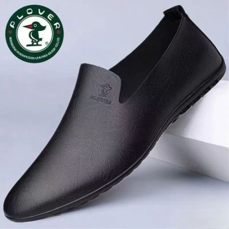 PLOVER秋季男士时尚软皮休闲百搭男皮鞋豆豆鞋男鞋爸爸鞋工作