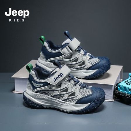 吉普儿童鞋子夏季男童单网透气防滑运动鞋凉鞋女童舒适学生框子鞋