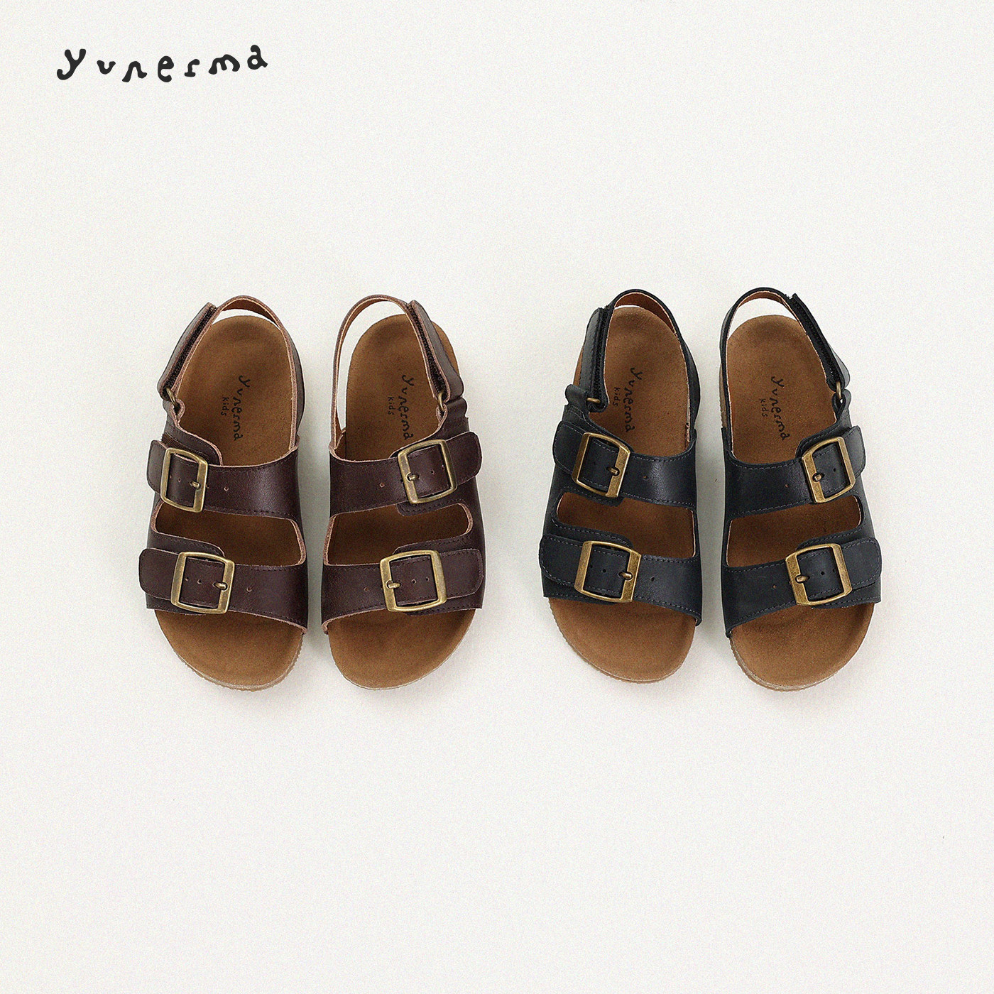 允儿妈女童夏季百搭牛皮博肯拖鞋儿童2026时尚凉鞋宝宝沙滩鞋凉拖主图