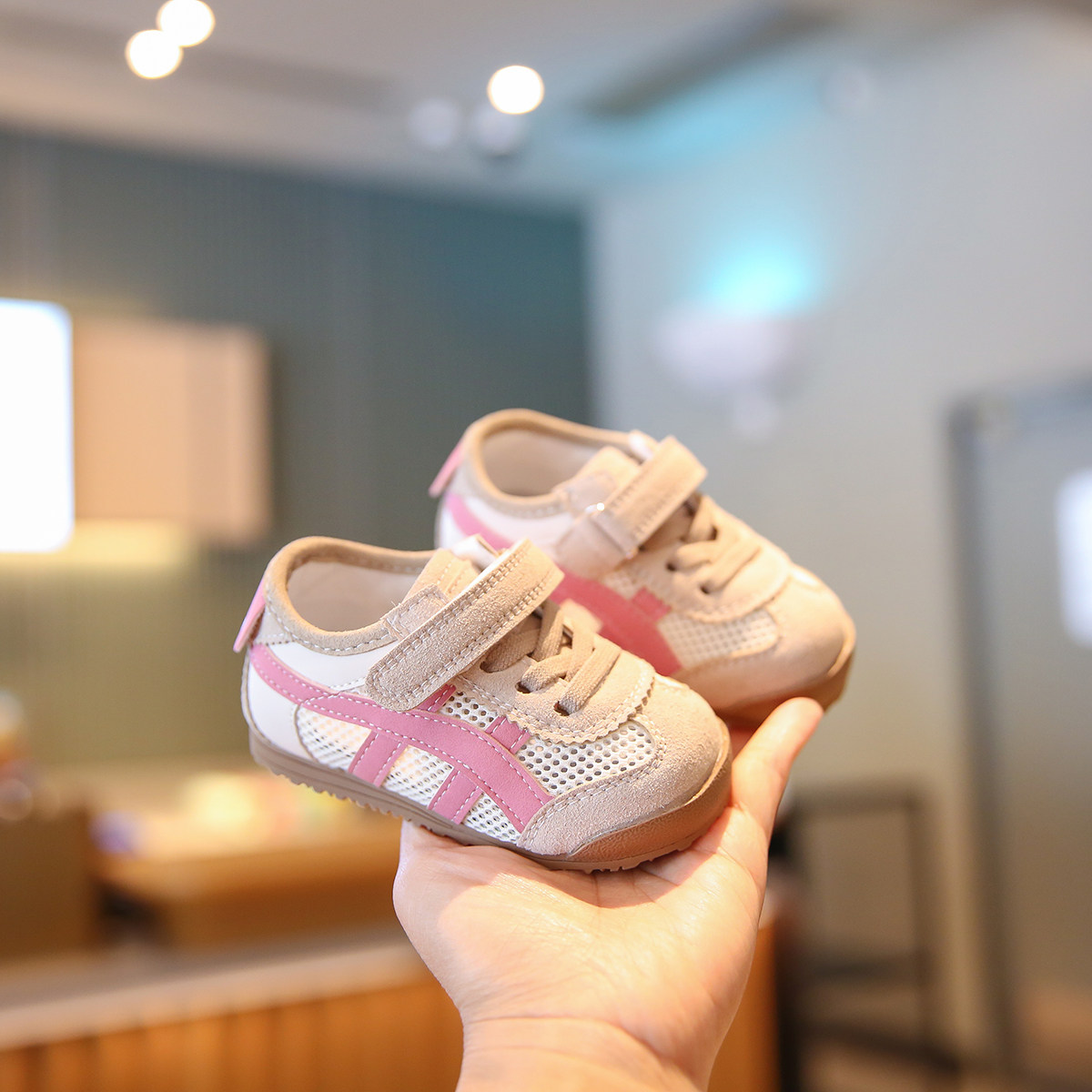 小步点女宝宝鞋春夏季婴儿软底学步鞋防滑透气男童网鞋儿童运动鞋主图