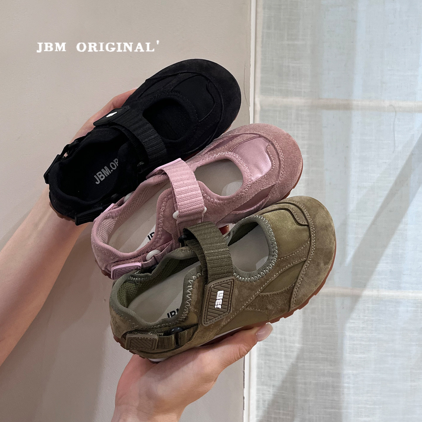 JBM 春夏季儿童玛丽珍镂空运动鞋女童魔术贴浅口复古德训鞋公主鞋主图