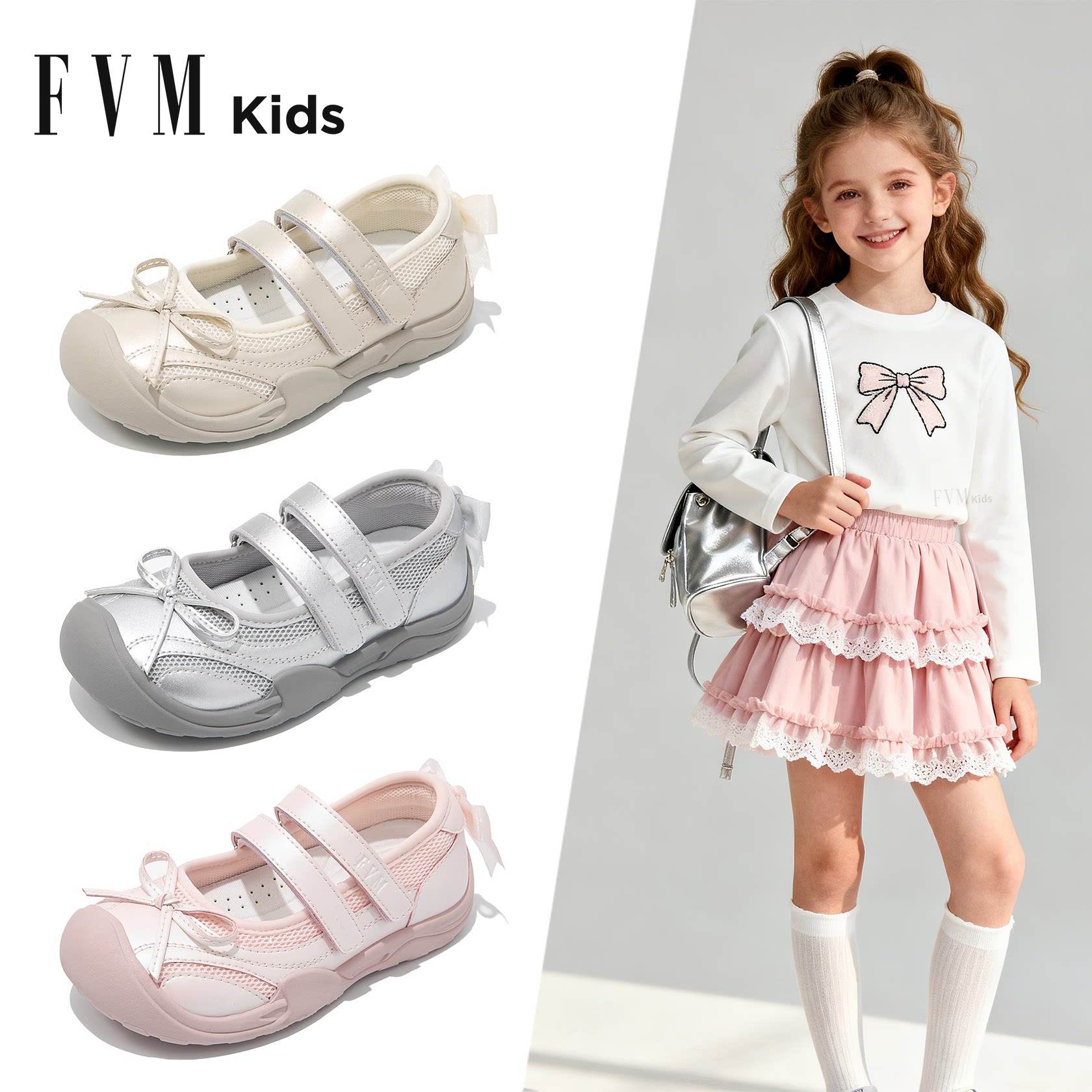 女童巨好看鞋子儿童运动芭蕾鞋2026新款春季夏款大童网面透气宝宝主图