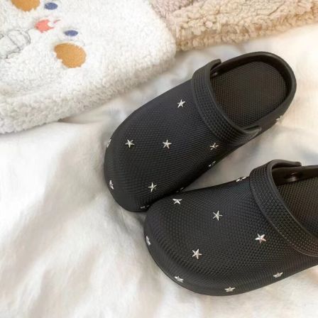 3.29+【雪儿自留3双.不褪不换】星星包头半拖鞋洞洞凉鞋C21#