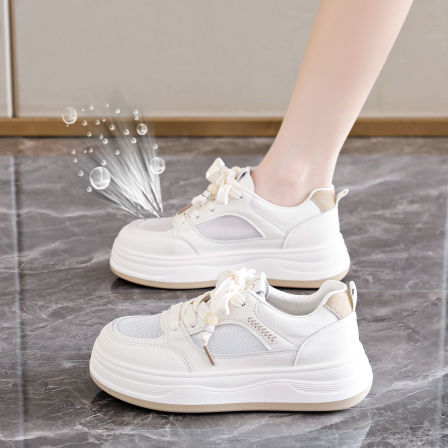 夏季女鞋2026新款夏季轻便百搭小白鞋网面透气运动鞋薄款休闲板鞋