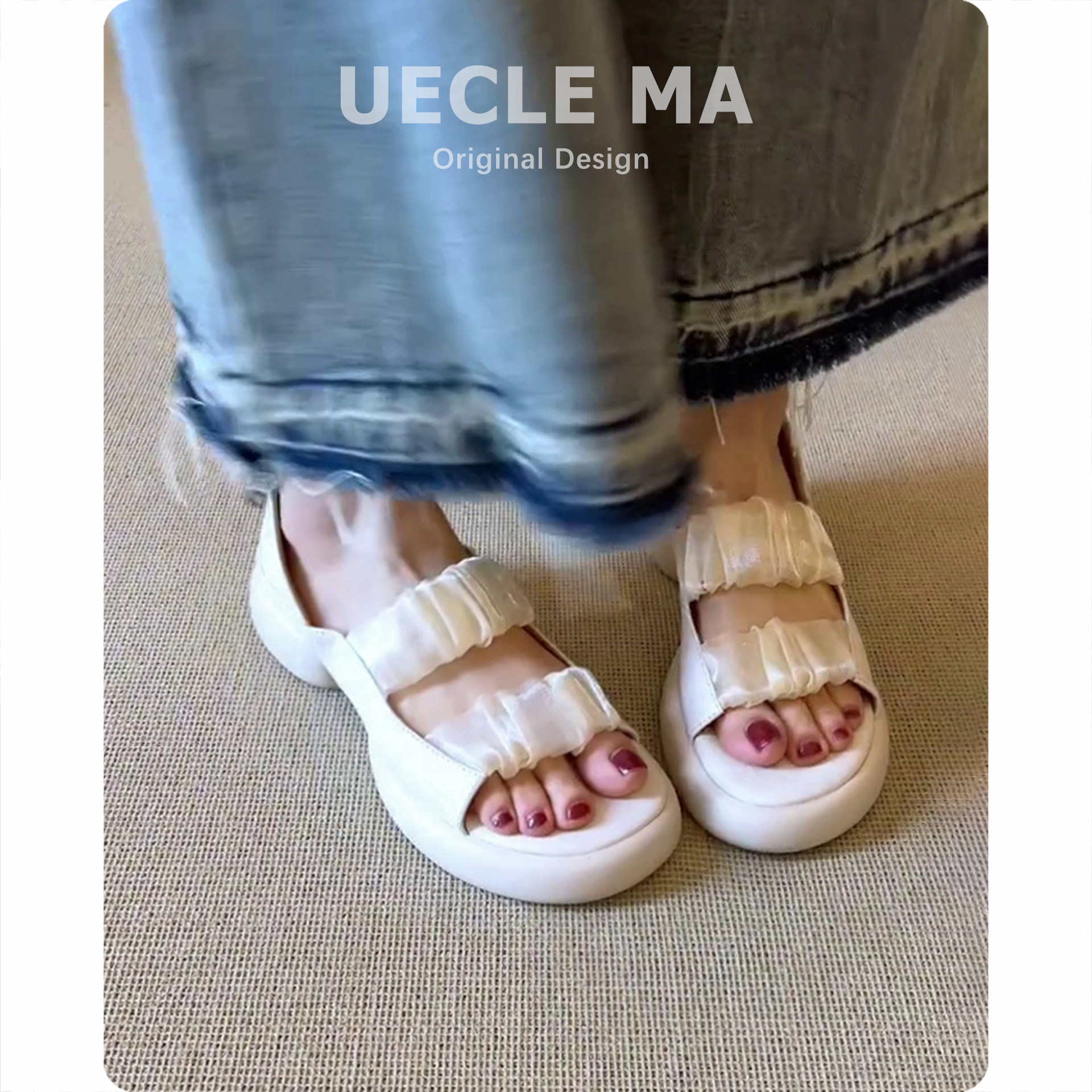 真皮~厚底凉鞋女夏外穿2026新款仙人风配裙子绝美包跟沙滩罗马鞋主图