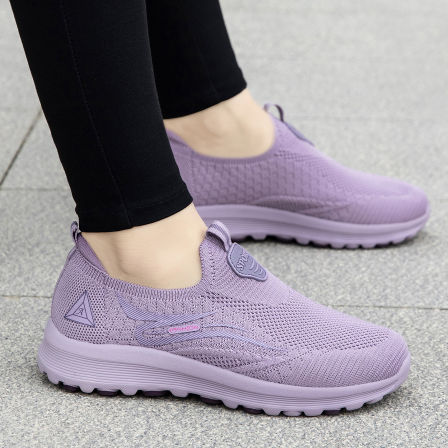 张凯丽老人鞋女夏季透气2026新款妈妈鞋一脚蹬舒适防滑软底运动鞋