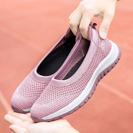 张凯丽老人健步鞋夏季透气一脚蹬妈妈鞋中老年舒适运动老北京布鞋