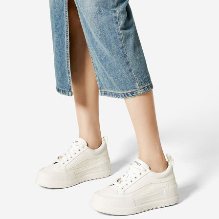 Nine West/玖熙小白鞋女2026年春季新款增高运动休闲鞋真皮运动鞋