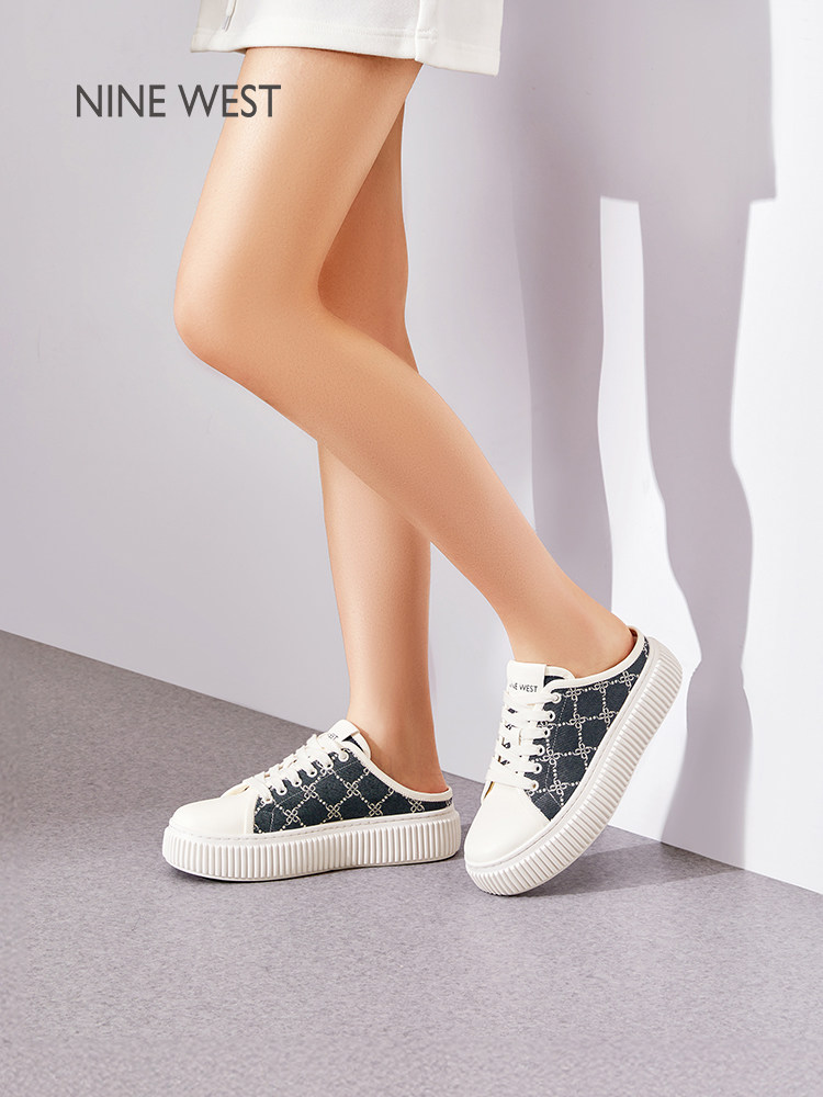 Nine West/玖熙厚底包头拖鞋女春夏季一脚蹬懒人鞋百搭休闲半拖鞋主图