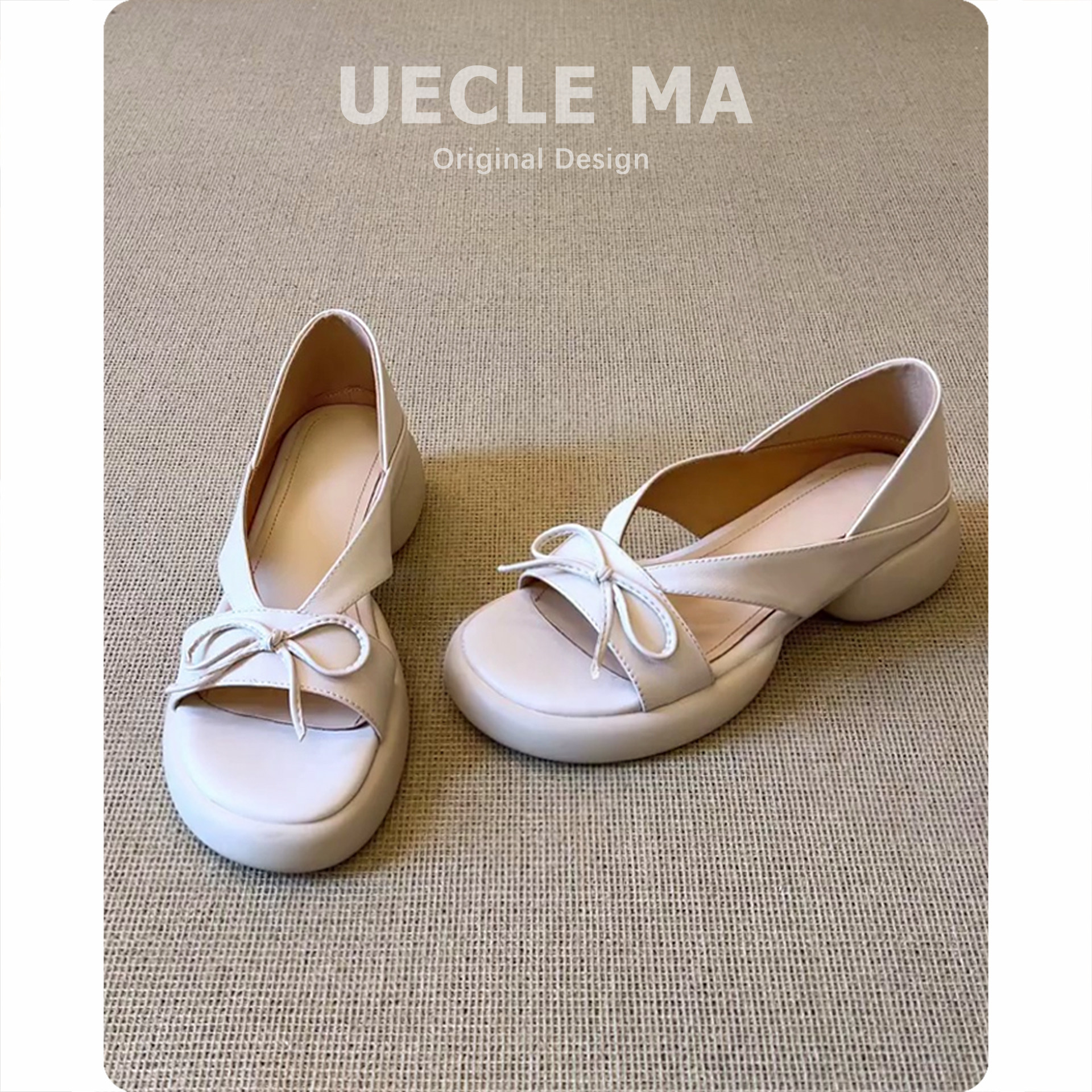 羊皮款~厚底凉鞋女2026新款时尚绝美不累脚配裙子百搭沙滩罗马鞋主图