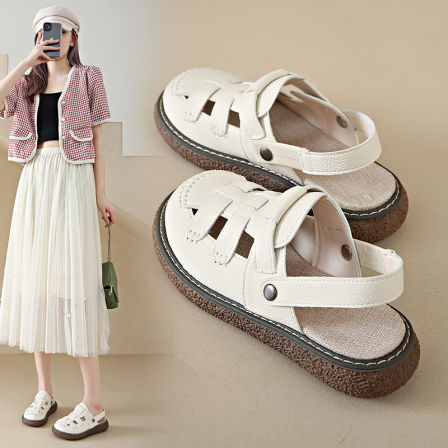 一脚蹬懒人勃肯拖鞋女款2026新款夏季巨好看女士外穿开车包头凉鞋