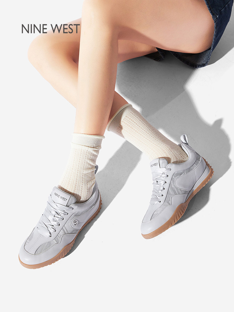 Nine West/玖熙经典复古百搭休闲鞋女真皮德训鞋厚底运动鞋轻便鞋主图