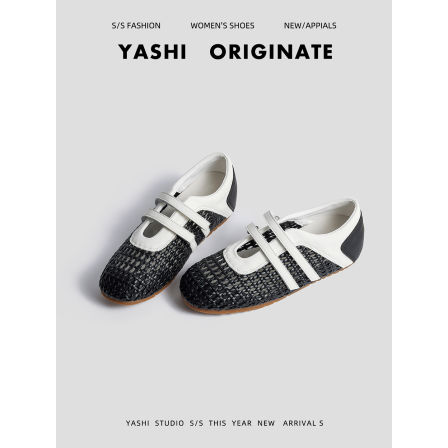 编织镂空透气小白鞋女2026夏季新款增高玛丽珍鞋法式小单鞋配裙子