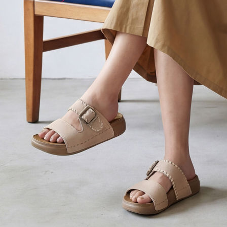 红蜻蜓女鞋2026夏季新款厚底外穿休闲凉拖鞋软底不累脚勃肯一字拖