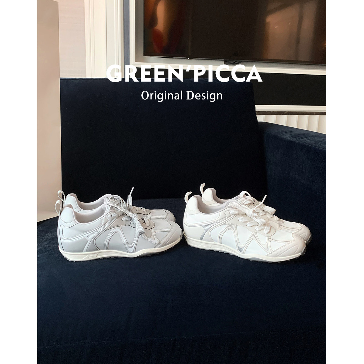 真皮~5CM内增高德训鞋女2026新款透气百搭阿甘鞋厚底运动休闲板鞋主图