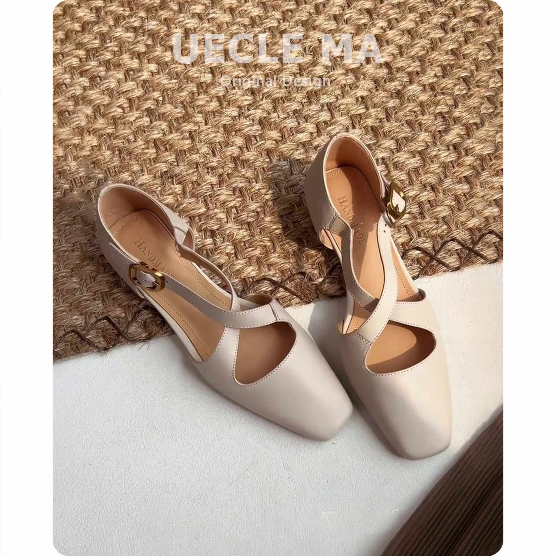 羊皮~法式包头凉鞋女2026夏新款中空平底单鞋复古交叉带玛丽珍鞋主图