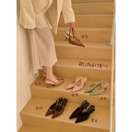 3.29小榴莲【跑单限购】跟高6cm时尚洋气尖头单鞋6178-1 H809
