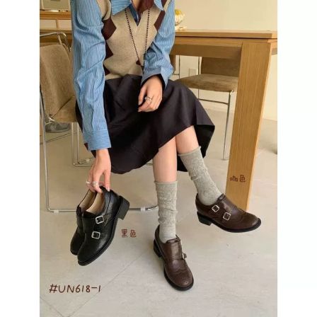 3.31小榴莲【跑单限购】内外增高7cm时尚复古小皮鞋618-1 H809