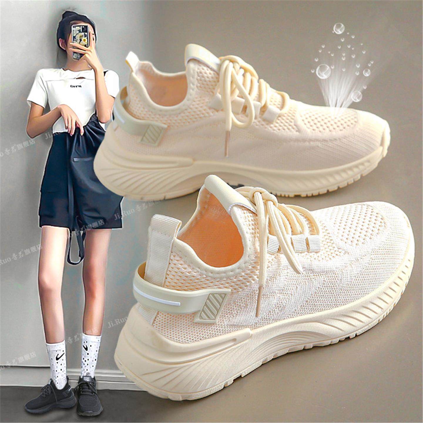 夏季网鞋女透气薄款网面椰子运动鞋大童初中生跑步鞋轻便减震软底主图