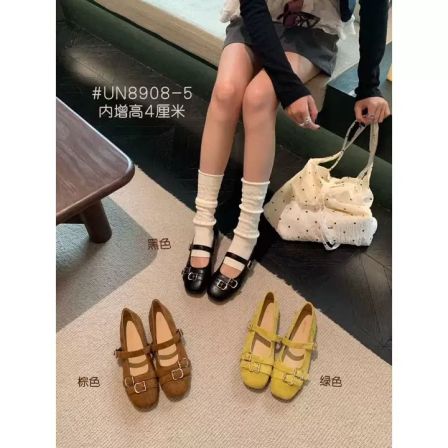 3.31小榴莲【跑单限购】内增高4cm复古百搭丝绒单鞋8908-5 H809