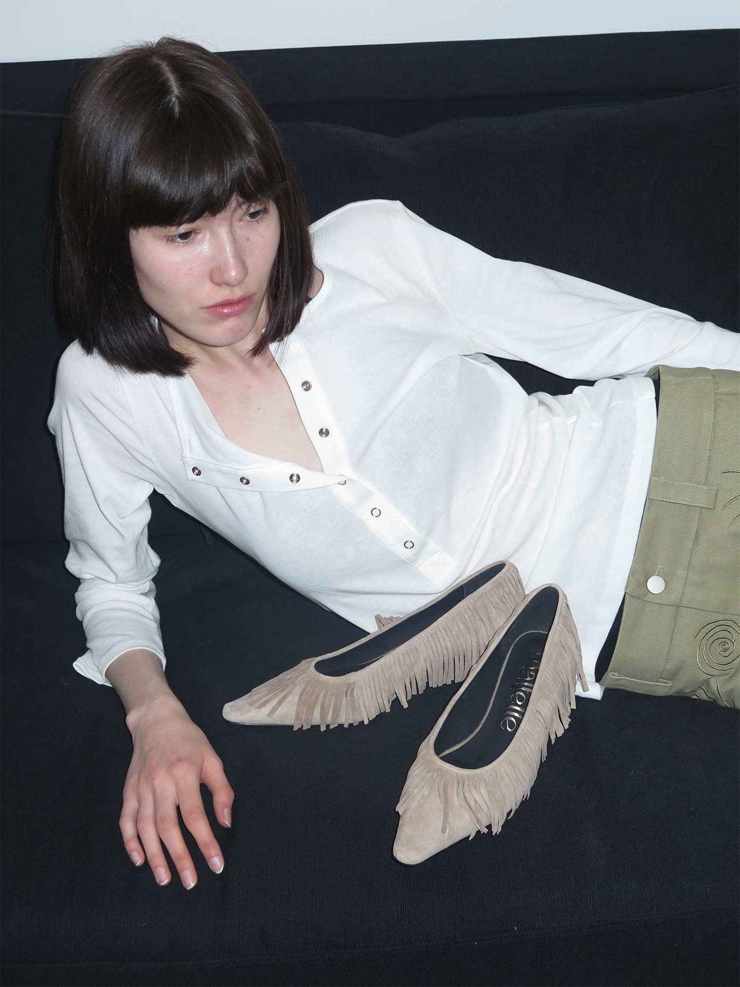 Maltelle原创手工羊皮中古尖头包鞋女春夏新款浅口一脚蹬高跟鞋女主图