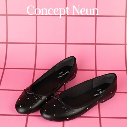 Concept Neun新品黑棕芭蕾鞋女Every Girl's柔软平底蝴蝶结