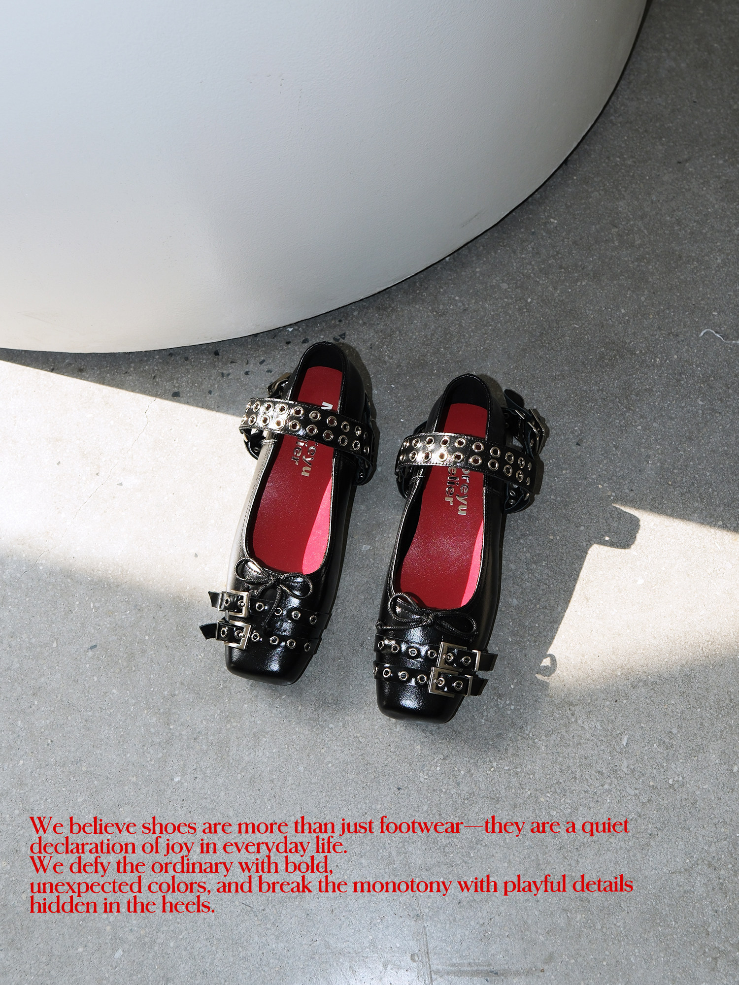 Mooreyu atelier原创头层牛皮单鞋女皮带扣蝴蝶结玛丽珍平底鞋女主图