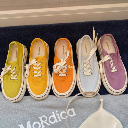 软羊皮~超火5cm内增高厚底帆布鞋女春夏百搭透气增高运动休闲板鞋