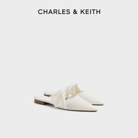 CHARLES&KEITH26夏季新款CK1-70381219缎面尖头平底穆勒鞋凉拖鞋