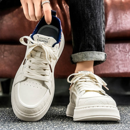 男鞋2026新款夏季百搭厚底休闲板鞋青少年学生内增高运动小白潮鞋