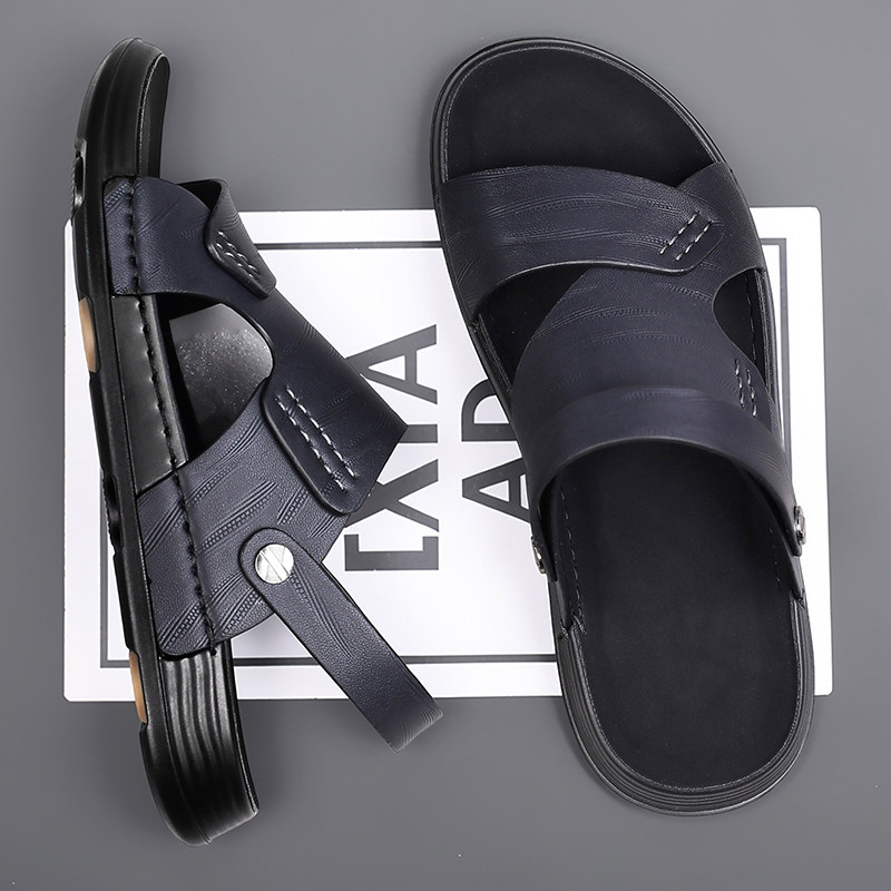 凉鞋男夏季外穿防滑踩屎感软底男士户外开车运动休闲涉水沙滩拖鞋主图