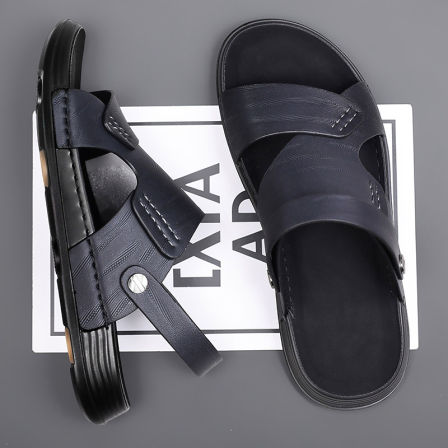 凉鞋男夏季外穿防滑踩屎感软底男士户外开车运动休闲涉水沙滩拖鞋