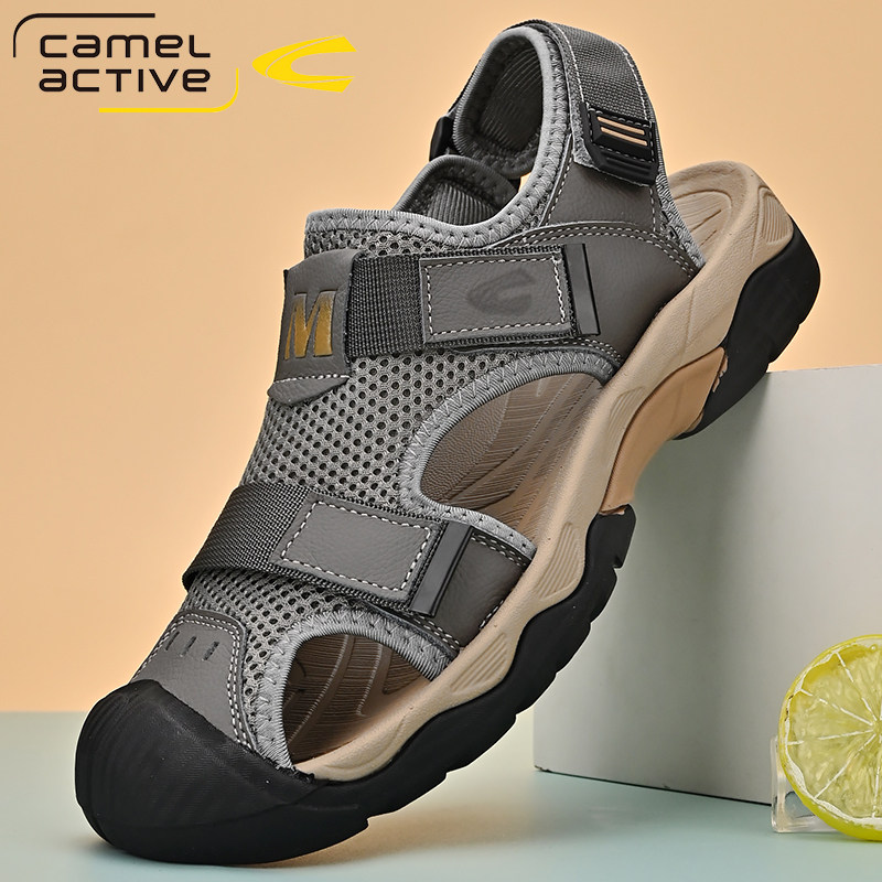 德国骆驼动感凉鞋男夏季透气包头沙滩鞋防滑软底户外网面洞洞鞋子主图
