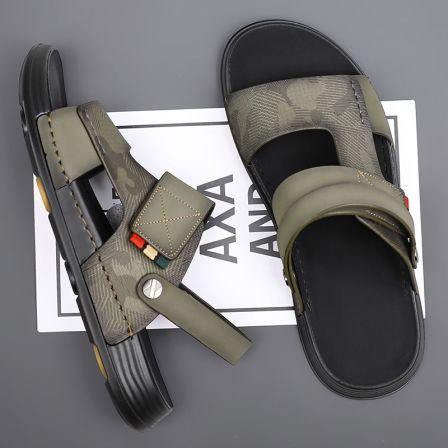 凉鞋男款夏季外穿防滑耐磨凉拖爸爸开车两用运动休闲软底沙滩拖鞋