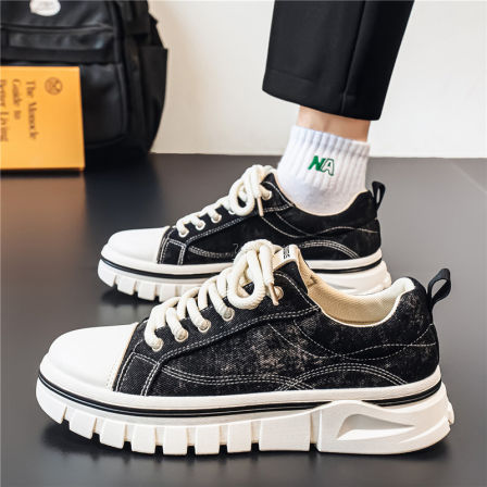 帆布男鞋夏季透气软底轻便休闲板鞋青少年学生潮流运动耐磨平板鞋