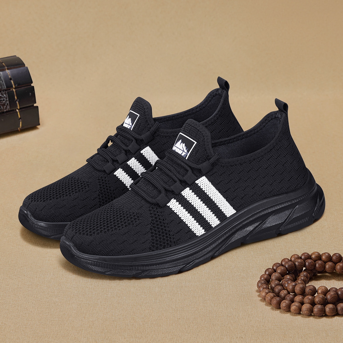 厨师鞋男专业防滑防水防油上班软底厨房黑色后厨工作老北京布鞋主图