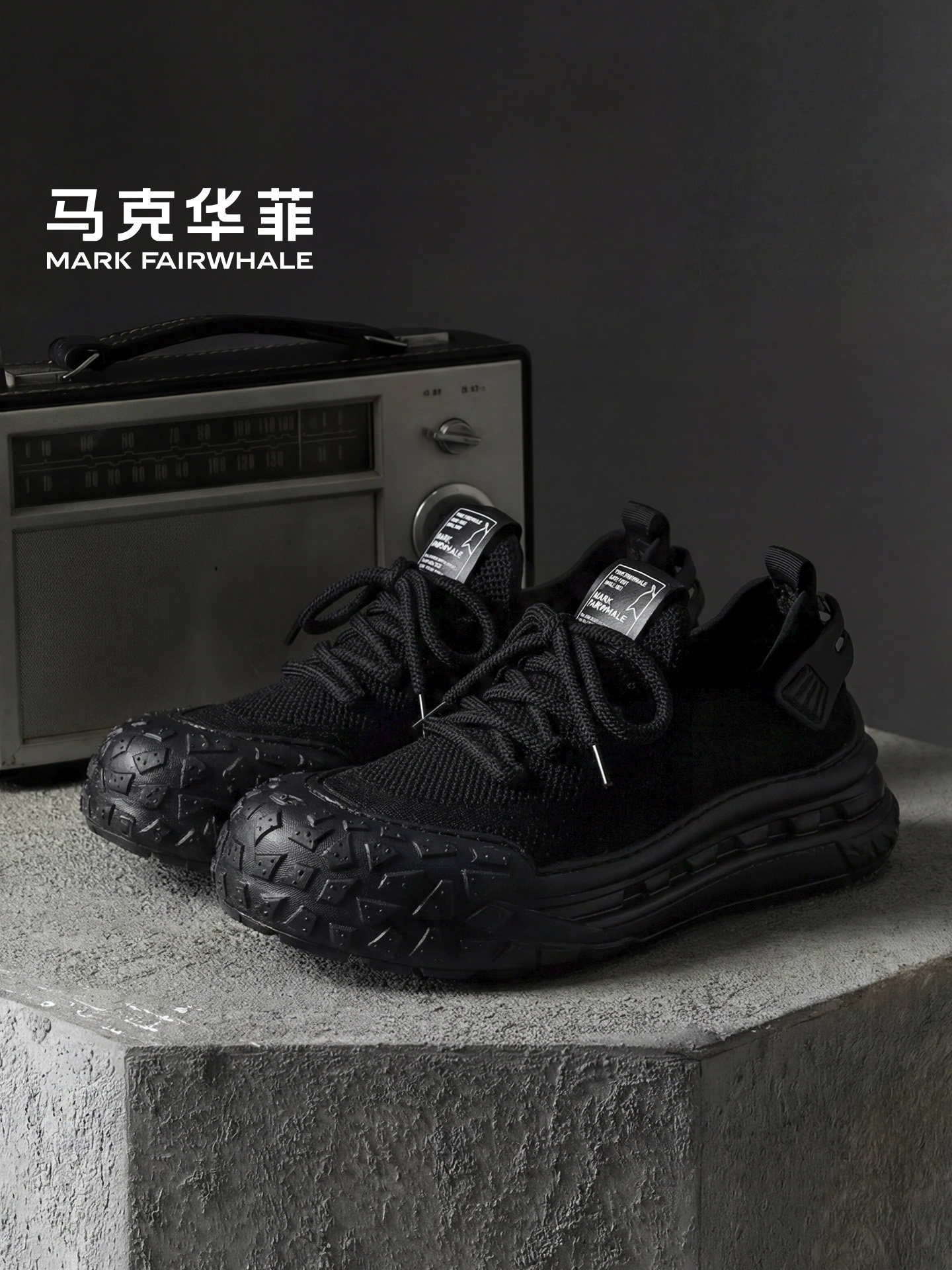 马克华菲夏季男鞋2026新款透气网面鞋休闲板鞋男款黑色男士休闲鞋主图