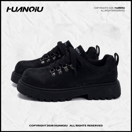 环球厚底德比鞋男鞋春季2026新款爆款休闲百搭黑色皮鞋男士马丁靴