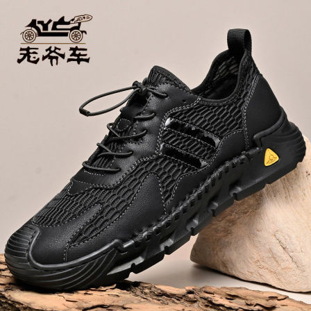 老爷车夏季男士镂空透气薄款网面运动鞋夏季防滑耐磨户外休闲鞋子
