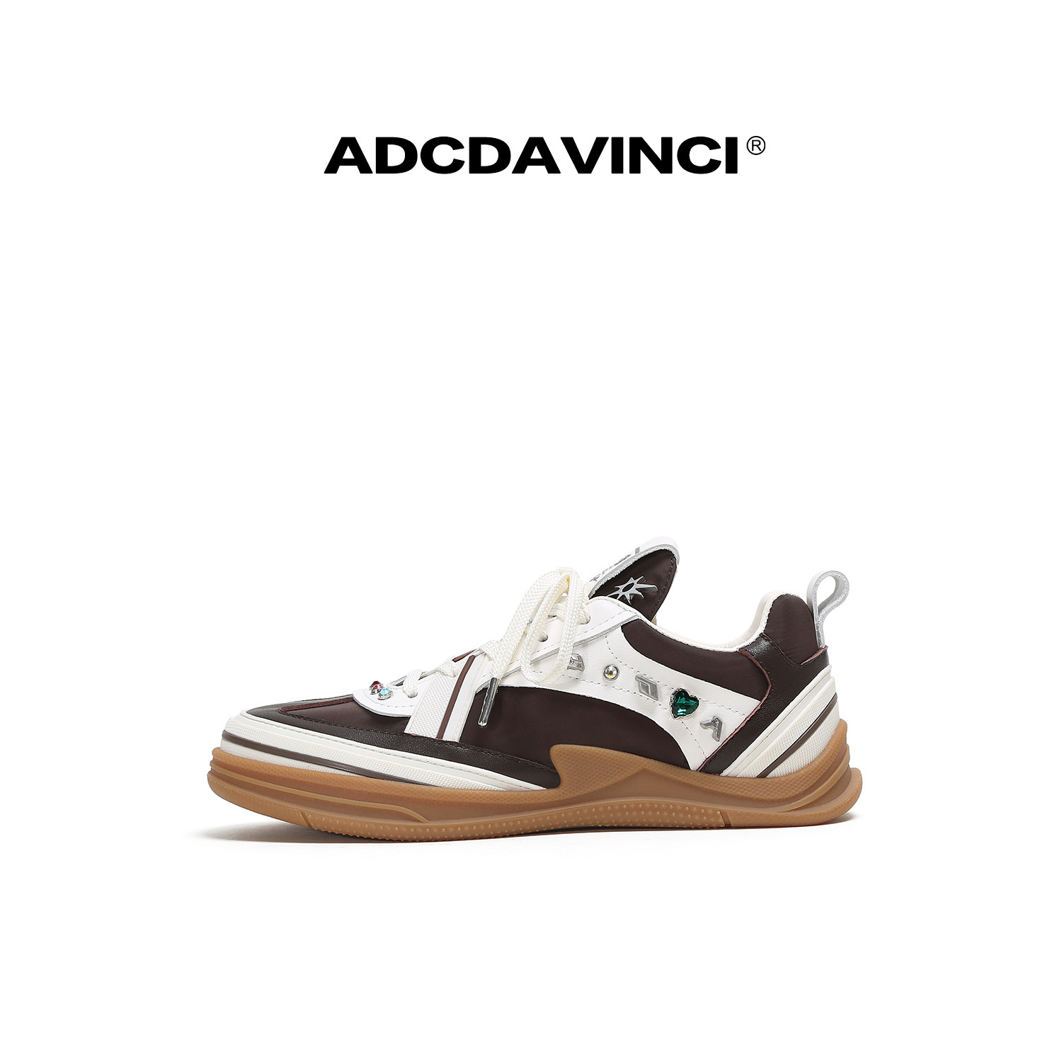 ADC达芬奇-钻钻星团 -棕钻星 德训鞋头层牛皮+防水布料复古女鞋主图