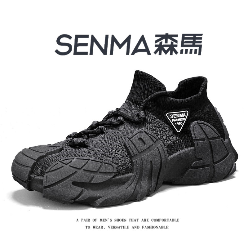 森马网面鞋男士2026夏季新款休闲舒适飞织透气轻便防滑耐磨跑步鞋主图
