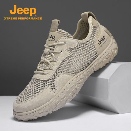 jeep吉普男鞋2026新款夏季透气镂空网鞋轻便百搭防臭运动休闲潮鞋