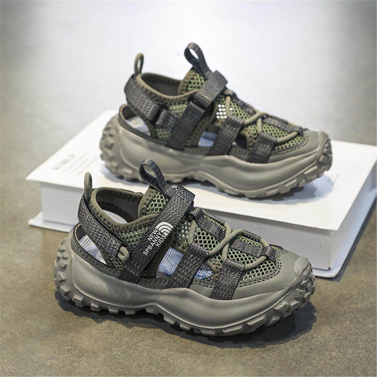 男童运动凉鞋2026夏季新款男孩包头沙滩鞋儿童网面镂空女童沙滩鞋主图