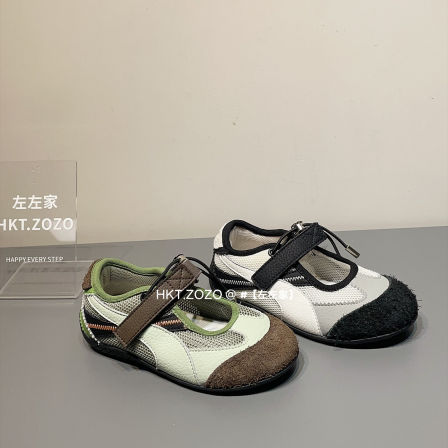 左左家儿童春夏丑萌玛丽珍镂空德训鞋2026新款韩版女学生运动鞋