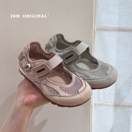JBM 夏季款儿童轻便户外运动凉鞋韩版男女童单网魔术贴浅口半凉鞋