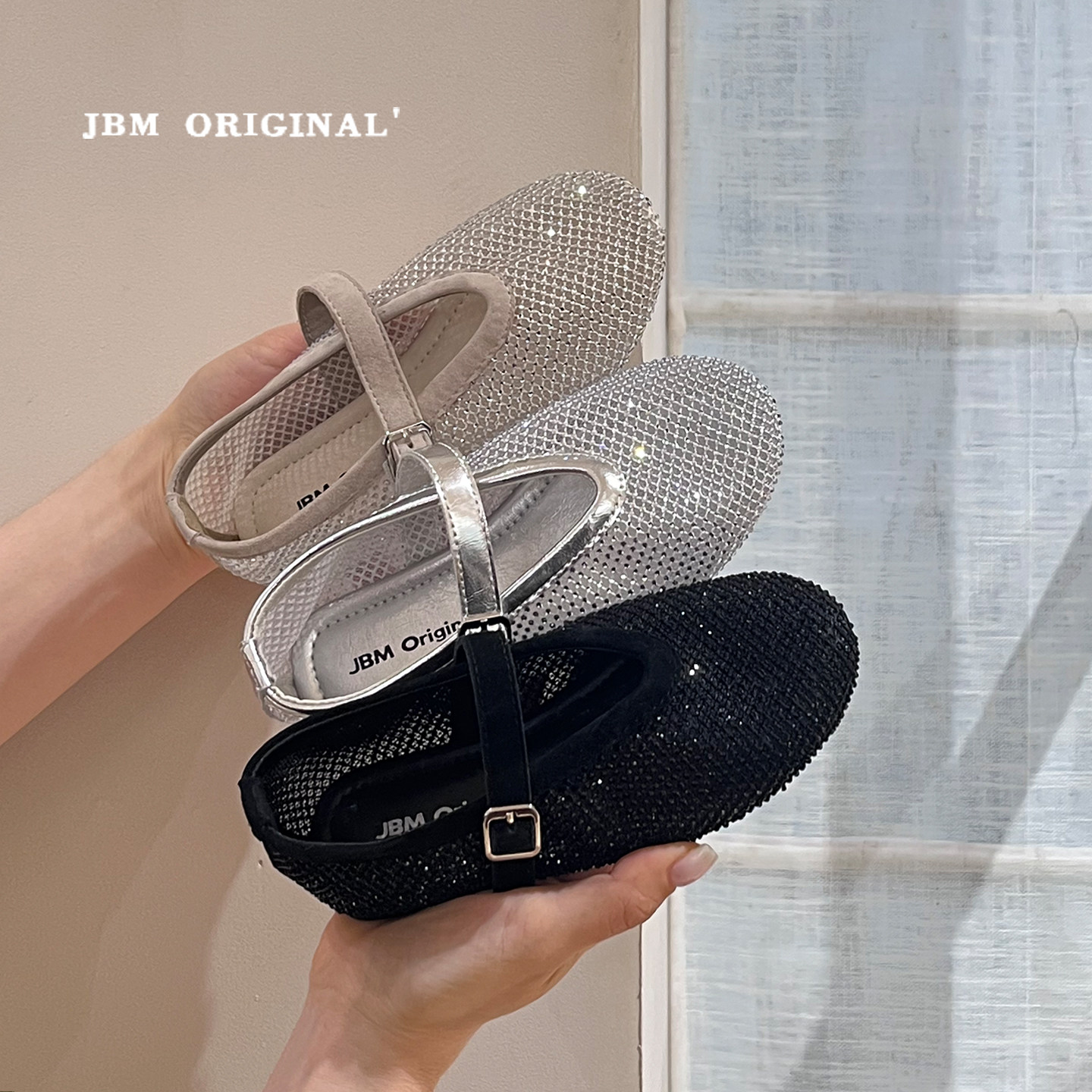 JBM 满天星女童芭蕾公主鞋2026夏中大童平底玛丽珍单鞋洋气渔网鞋主图