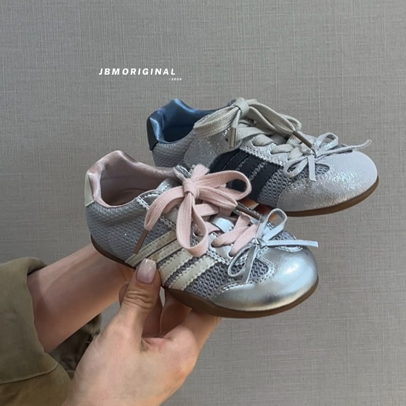 JBM春夏单网德训鞋女童蝴蝶结运动鞋大童轻便魔术贴玛丽珍休闲鞋主图