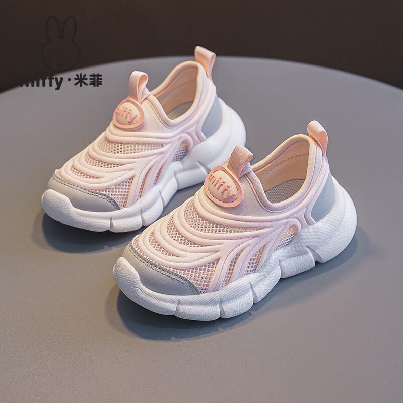 米菲童鞋女童毛毛虫运动鞋2026夏季女童鞋子透气网面一脚蹬休闲鞋主图