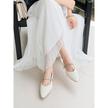 K姐 小银条法式单鞋 头层牛皮 羊皮鞋垫柔软鞋底百搭鞋子