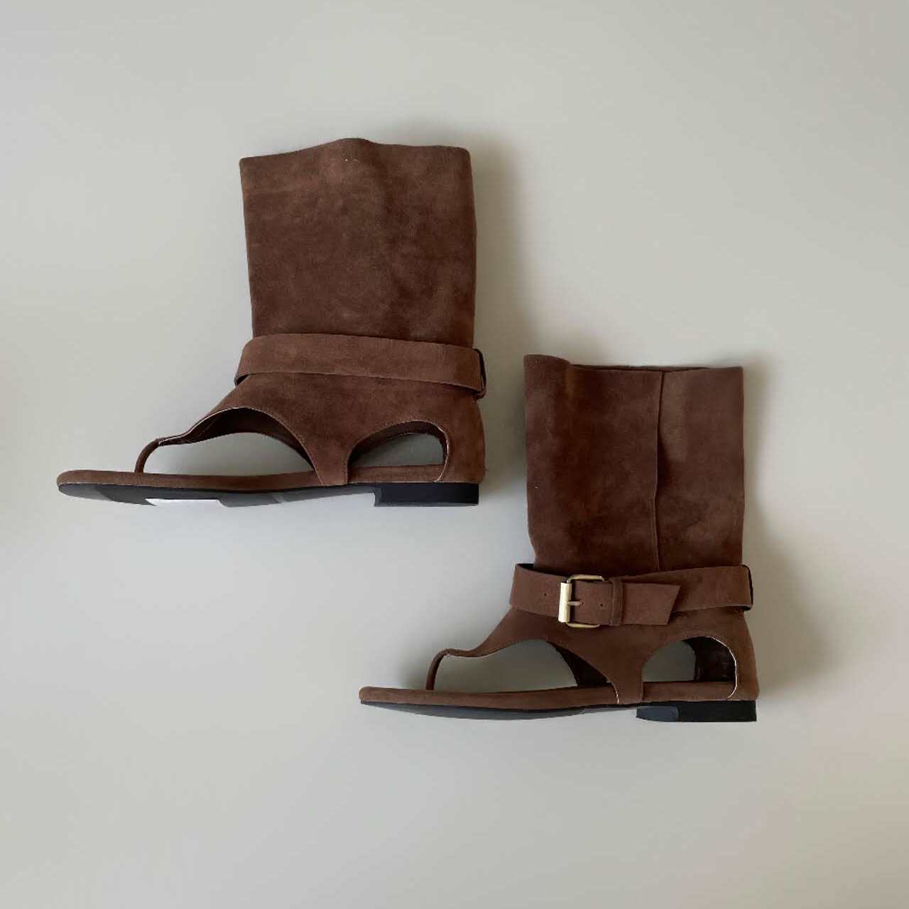 自留推荐｜【许愿返场款】绒面皮夹脚人字凉靴 DDAN韩代 韩国直邮主图